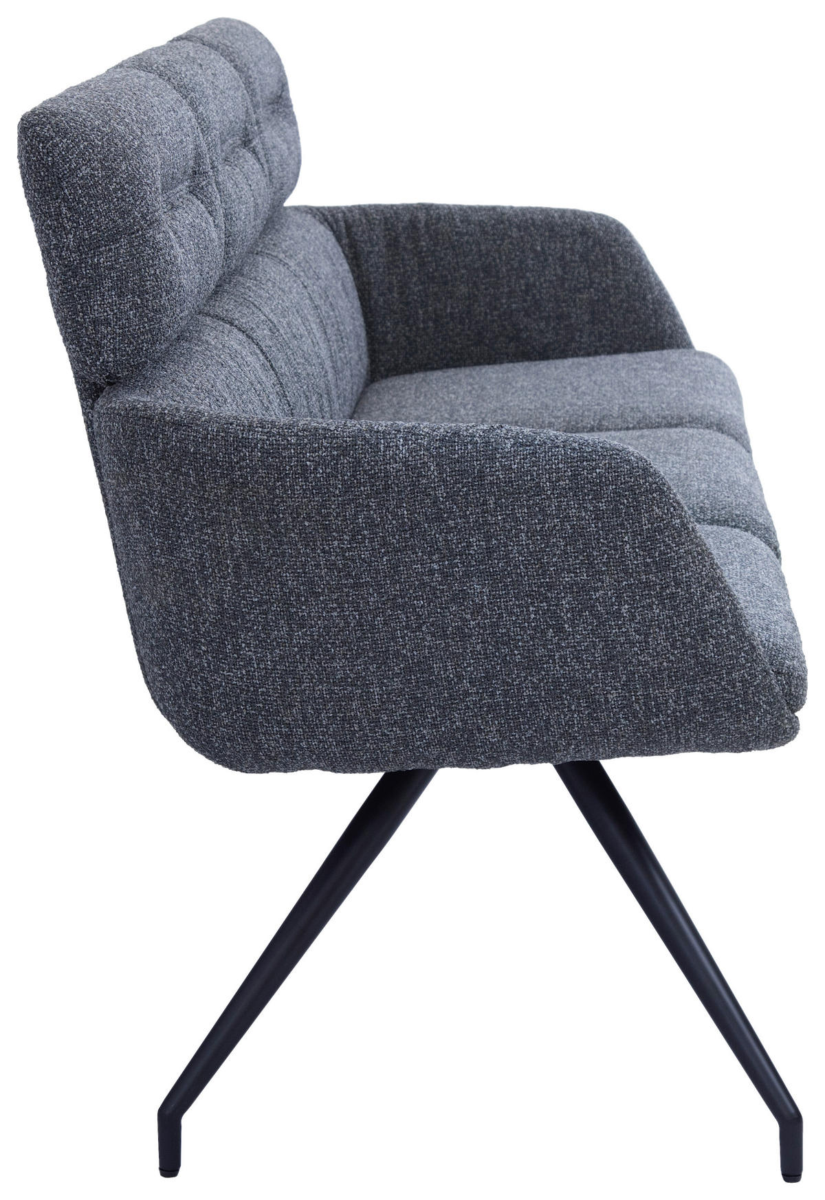SITZBANK 200/91/70 cm Webstoff Dunkelgrau, Schwarz  - Dunkelgrau/Schwarz, Design, Textil/Metall (200/91/70cm) - Dieter Knoll