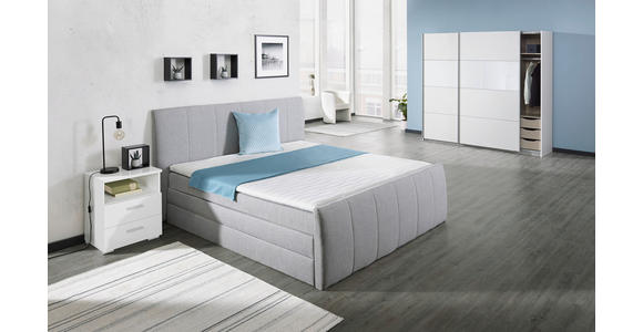 NACHTSCHRANK 45/47/35 cm  - Alufarben/Weiß, KONVENTIONELL, Holzwerkstoff/Kunststoff (45/47/35cm) - Carryhome