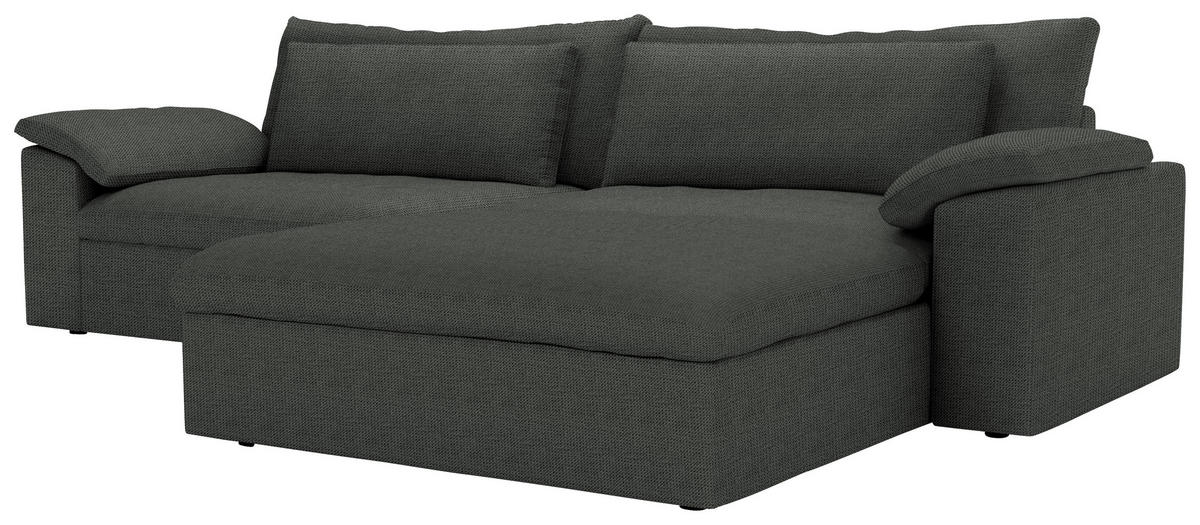 ECKSOFA  Chenille Anthrazit  - Anthrazit/Schwarz, Modern, Kunststoff/Textil (306/198cm) - Carryhome