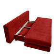 SCHLAFSOFA Mikrofaser Bordeaux  - Chromfarben/Bordeaux, Design, Kunststoff/Textil (196/74/90cm) - Carryhome