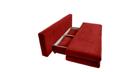 SCHLAFSOFA Mikrofaser Bordeaux  - Chromfarben/Bordeaux, Design, Kunststoff/Textil (196/74/90cm) - Carryhome