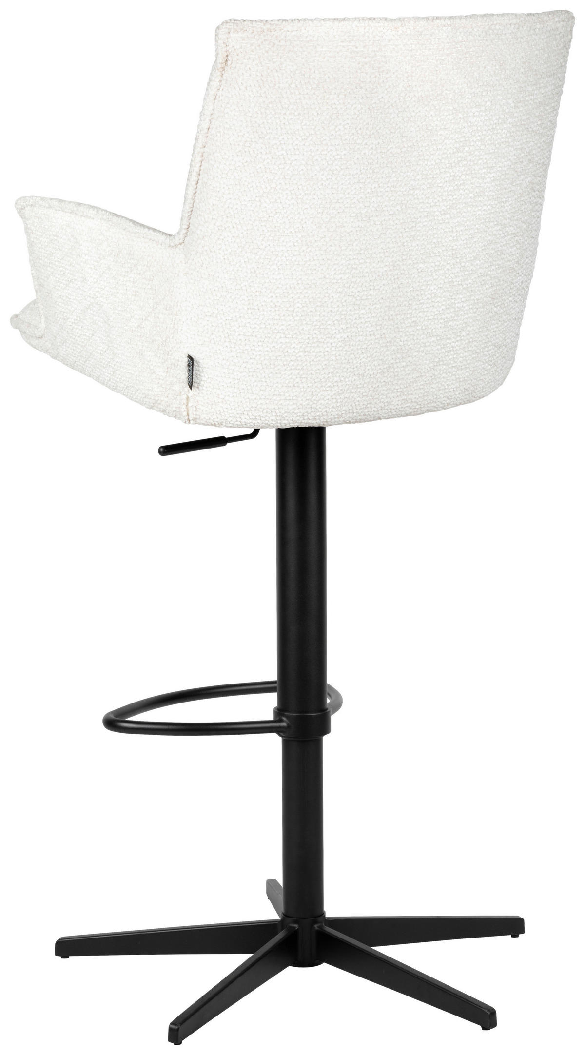 BARHOCKER in Metall, Textil Creme, Schwarz  - Creme/Schwarz, Design, Textil/Metall (56/103-120/55cm) - Niels Andersson