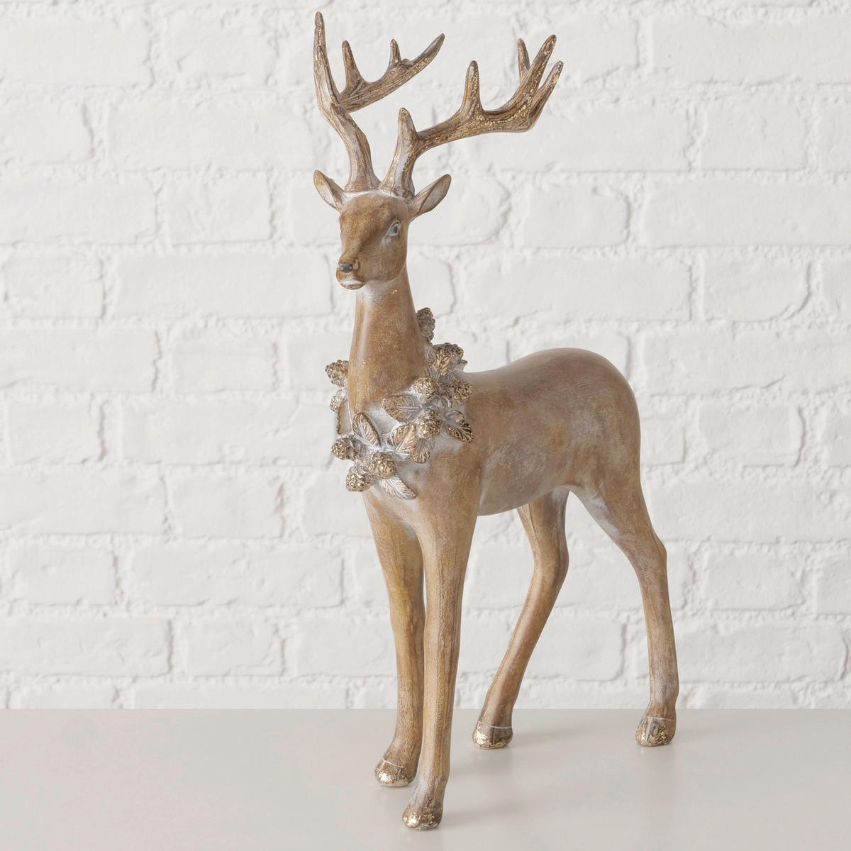 DEKOHIRSCH  - Braun, Basics, Kunststoff (25/14/42,5cm) - Boltze Home