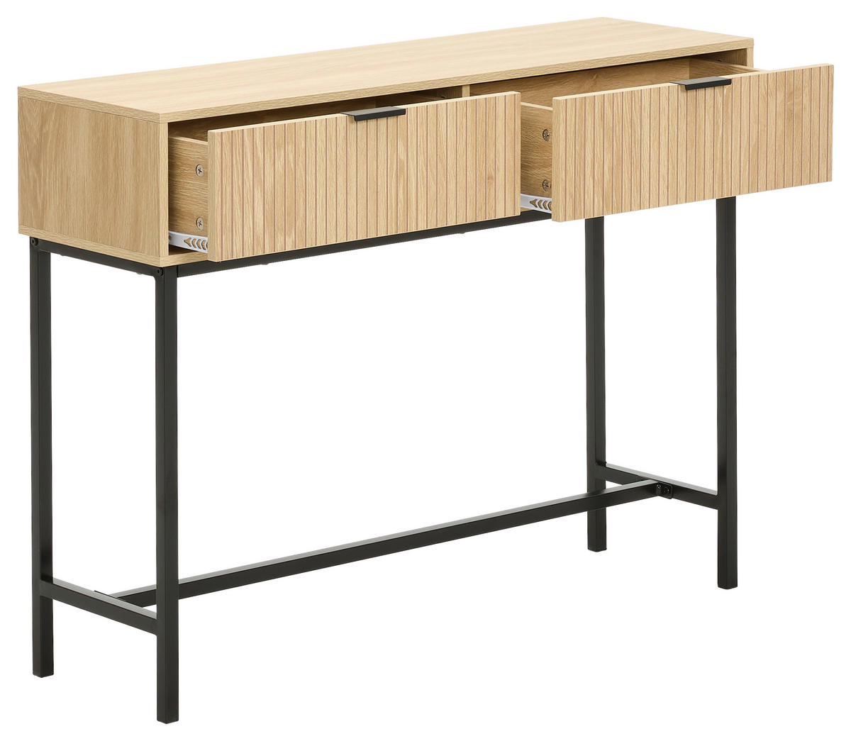 KONSOLENTISCH in Metall, Holzwerkstoff   100/74,5/30 cm  - Schwarz/Naturfarben, Natur, Holzwerkstoff/Metall (100/74,5/30cm) - MID.YOU