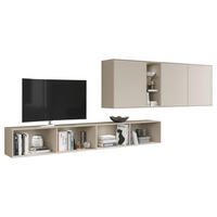 WOHNWAND  in Sandfarben  350/150/37,4 cm  - Sandfarben, Design, Glas/Holzwerkstoff (350/150/37,4cm) - Celina Home