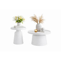 COUCHTISCHSET rund Weiß  - Weiß, Design, Metall (50/50/50cm) - MID.YOU