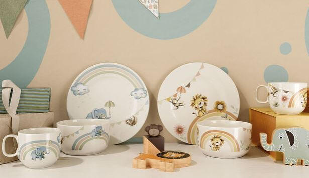 KINDERGESCHIRRSET Walk Elephant Fine China 3-teilig  - Multicolor, Design, Keramik (26,5/13,5/24cm) - Villeroy & Boch