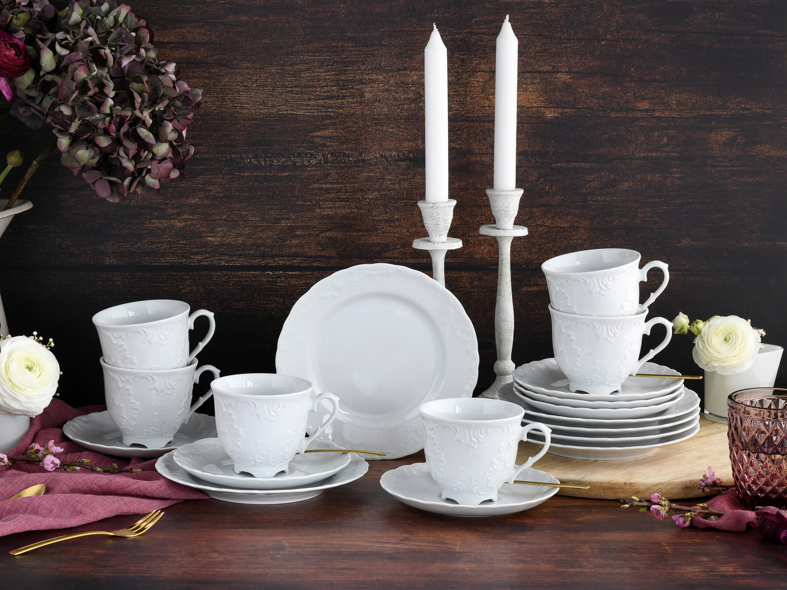 KAFFEESERVICE Weiß Rokoko weiss 18-teilig  - Weiß, Basics, Keramik - Creatable
