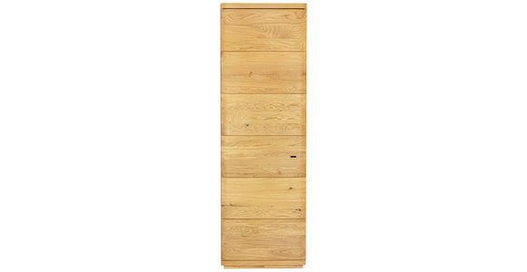 GARDEROBENSCHRANK  in 60/206/38 cm  - Eichefarben/Schwarz, Natur, Holz/Metall (60/206/38cm) - Linea Natura