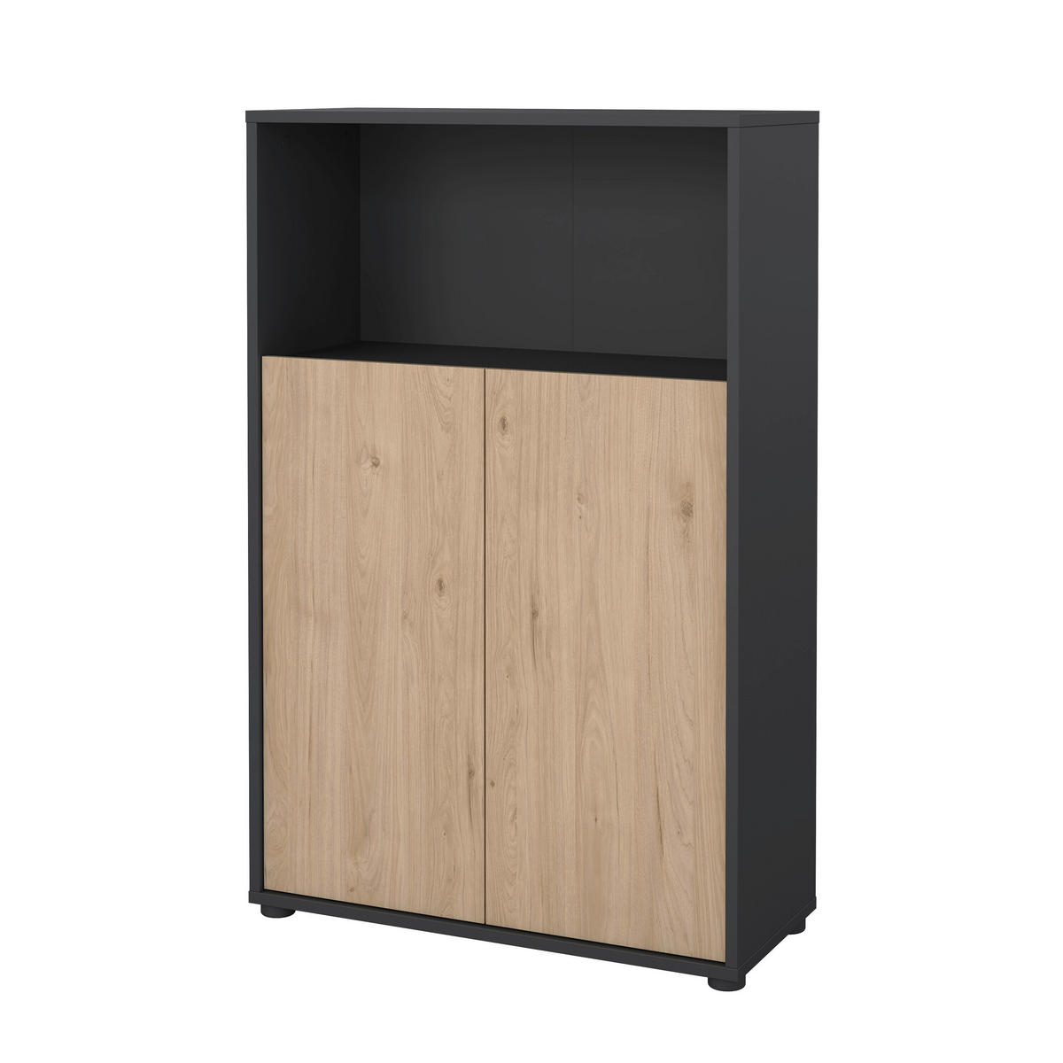 VYSOKÁ KOMODA, šedá, barvy dubu, 79,6/34,3/123,6 cm - šedá/barvy dubu, Moderní, kompozitní dřevo/plast (79,6/34,3/123,6cm) - MID.YOU