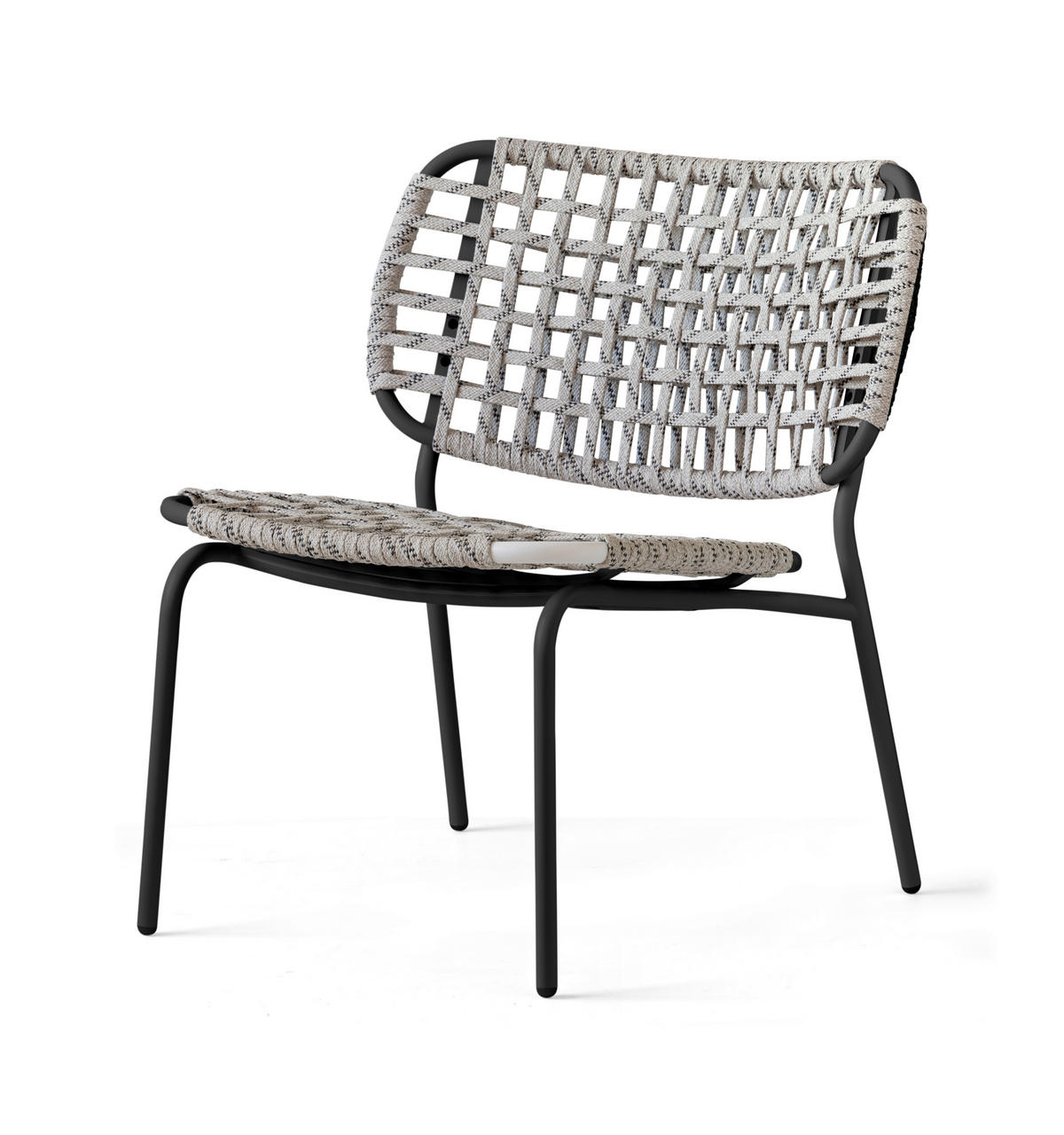 GARTENSTUHL Edelstahl Schwarz, Sandfarben  - Sandfarben/Schwarz, Basics, Textil/Metall (64/72/72cm) - Connubia 