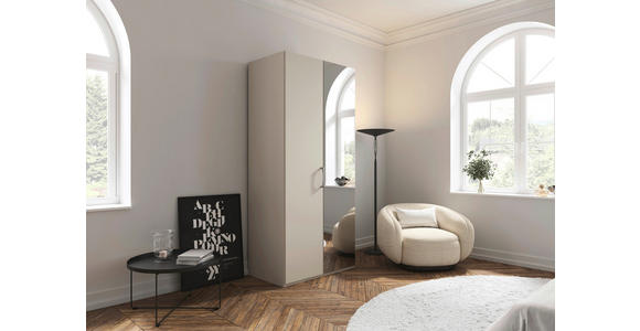 DREHTÜRENSCHRANK 101/223/61 cm,  in Champagner, 2-türig  - Chromfarben/Edelstahlfarben, Basics, Glas/Holzwerkstoff (101/223/61cm) - Novel