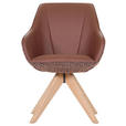 ARMLEHNSTUHL  Sitzfläche 360° drehbar, automatische Rückholfunktion Chenille, Lederlook  - Rotbraun/Eichefarben, KONVENTIONELL, Holz/Textil (60/83/65cm) - Landscape