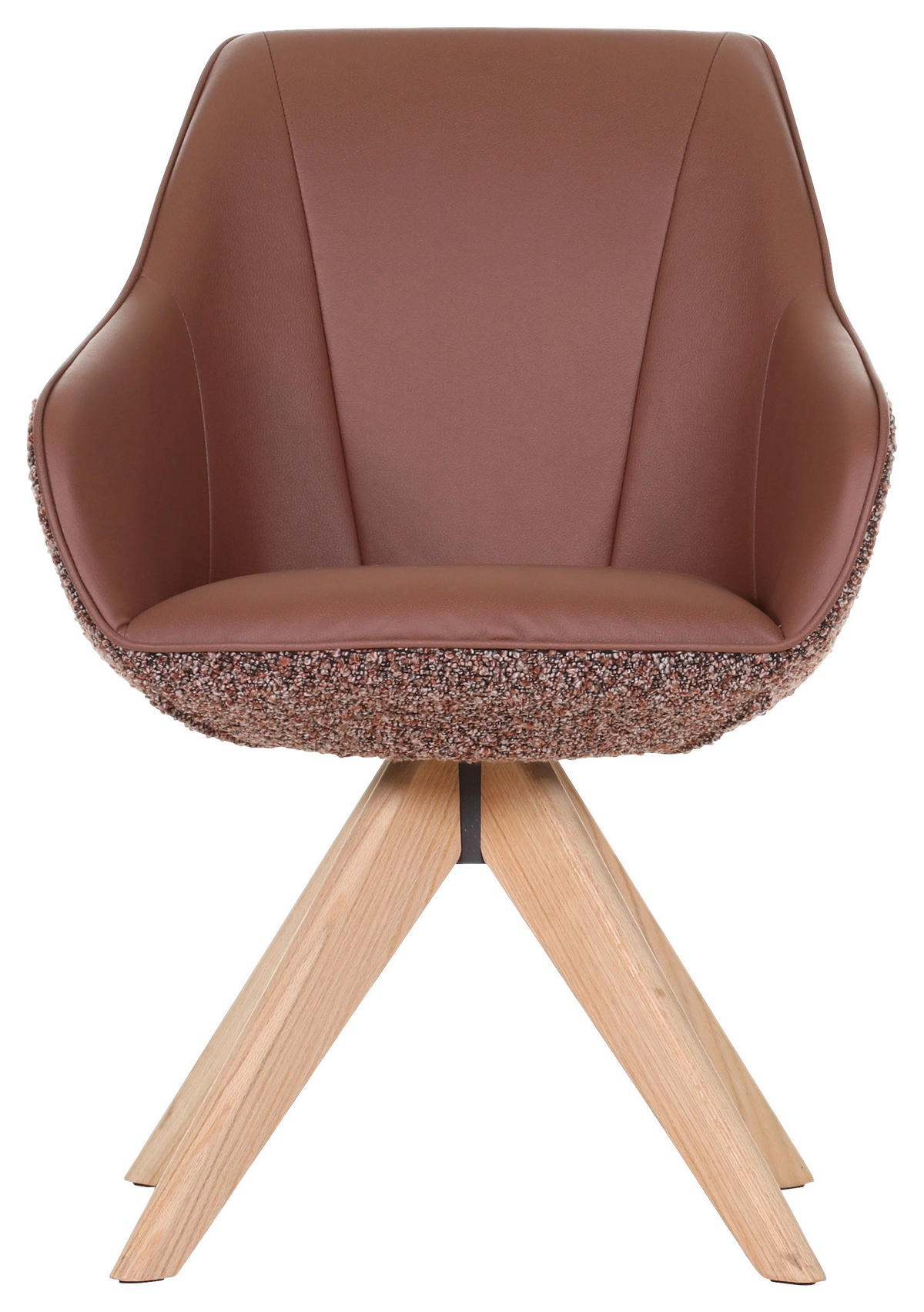 ARMLEHNSTUHL  in Chenille, Lederlook  - Rotbraun/Eichefarben, KONVENTIONELL, Holz/Textil (60/83/65cm) - Landscape