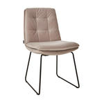 STUHL  in Velours Metall, Textil  - Silberfarben/Schwarz, Design, Textil/Metall (48/90/69cm) - Johann Jakob