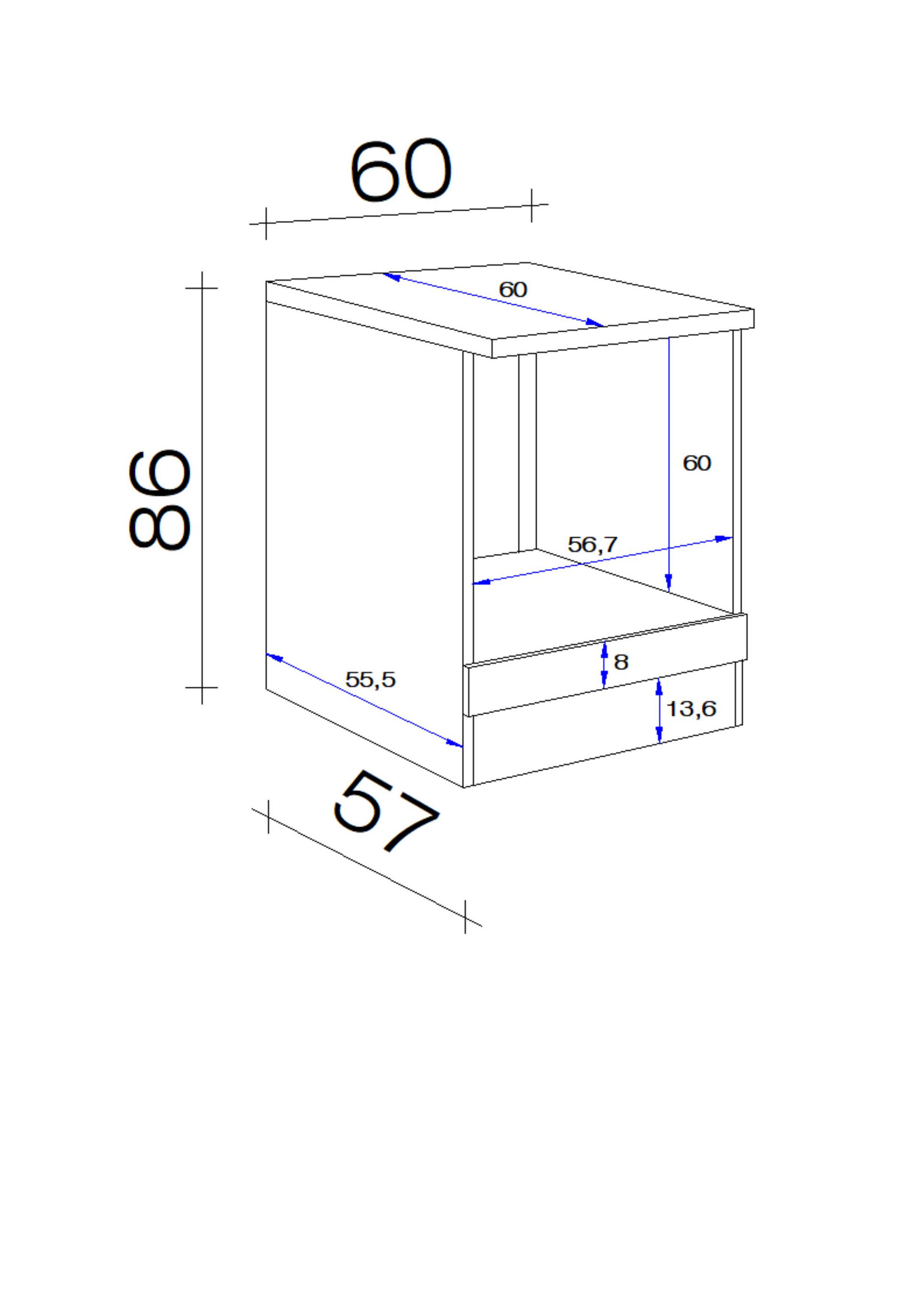 HERDUMBAUSCHRANK 60/86/60 cm  in Sonoma Eiche, Kaschmir  - Kaschmir/Sonoma Eiche, MODERN, Holzwerkstoff (60/86/60cm) - FlexWell