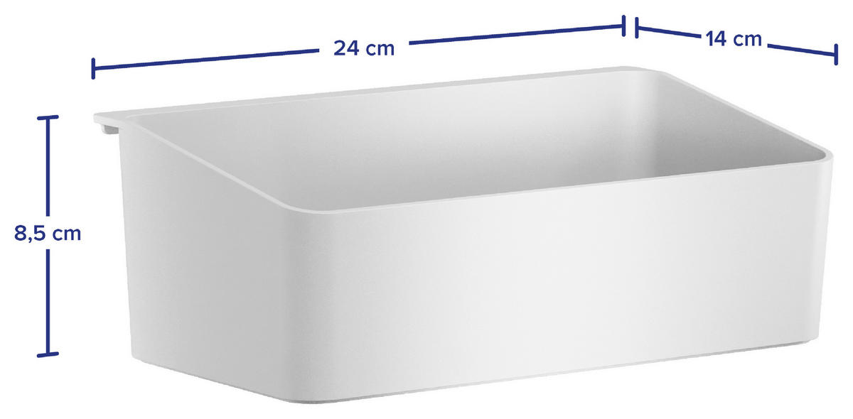 AUFBEWAHRUNGSBOX - Weiß, Basics, Kunststoff/Metall (24/8,5/14cm) - Tesa