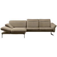 ECKSOFA Webstoff Hellbraun  - Hellbraun/Anthrazit, Design, Textil/Metall (203/299cm) - Himolla