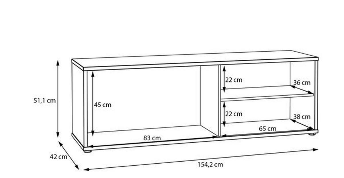 KOMODA POD TELEVIZI, pískové barvy, 154,2/51,1/42 cm - pískové barvy, Design, kompozitní dřevo (154,2/51,1/42cm) - Xora