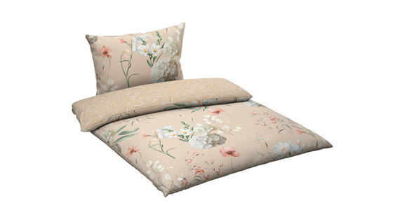 WENDEBETTWÄSCHE 2-teilig Flanell 140/200 cm  - Beige, KONVENTIONELL, Textil (140/200cm) - Esposa