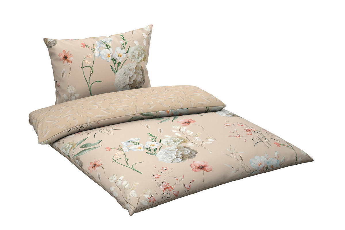 WENDEBETTWÄSCHE 2-teilig Flanell 140/200 cm  - Beige, KONVENTIONELL, Textil (140/200cm) - Esposa