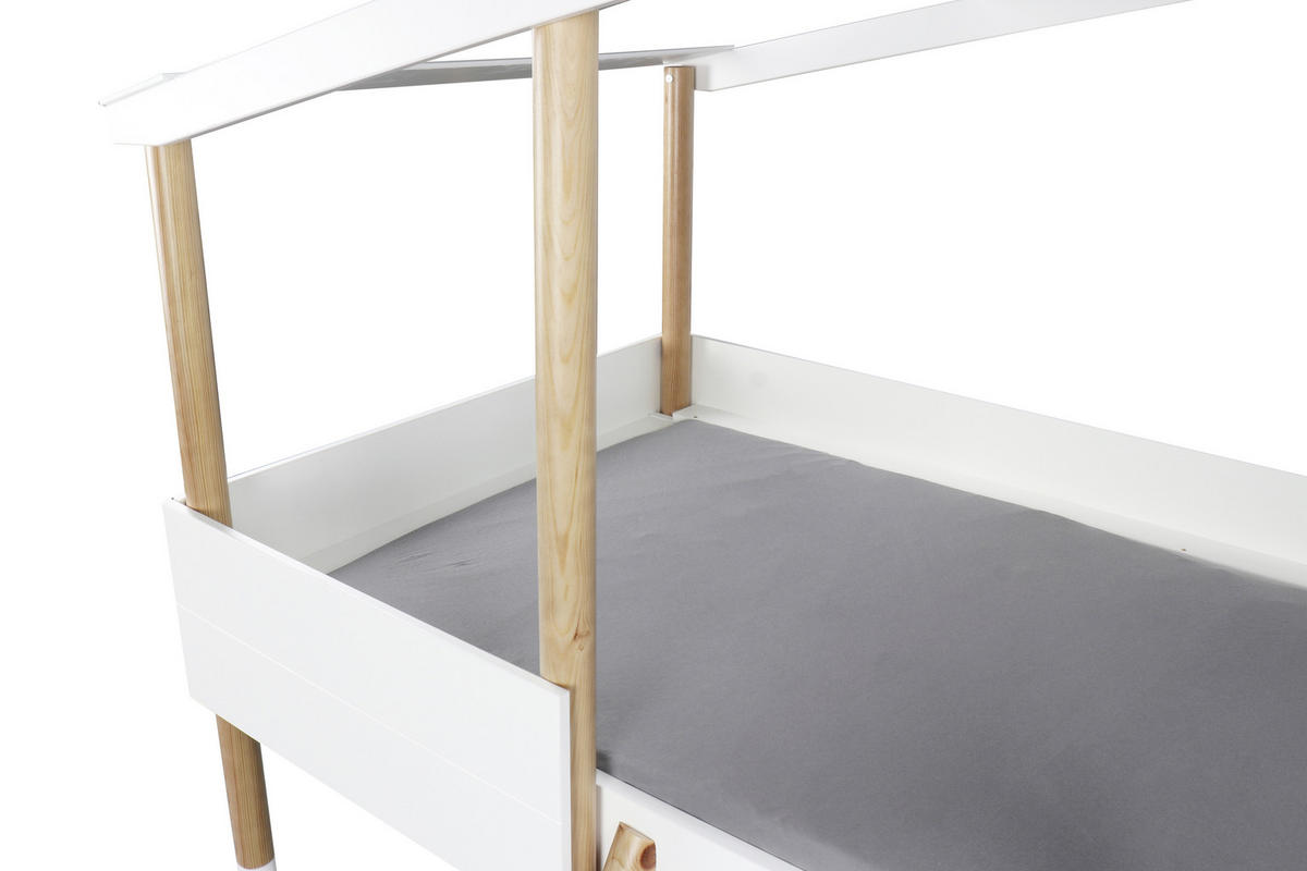 HAUSBETT Leiter, Lattenrost 90/190/200 cm  - Naturfarben/Weiß, Design, Holz/Holzwerkstoff (90/190/200cm) - Xora