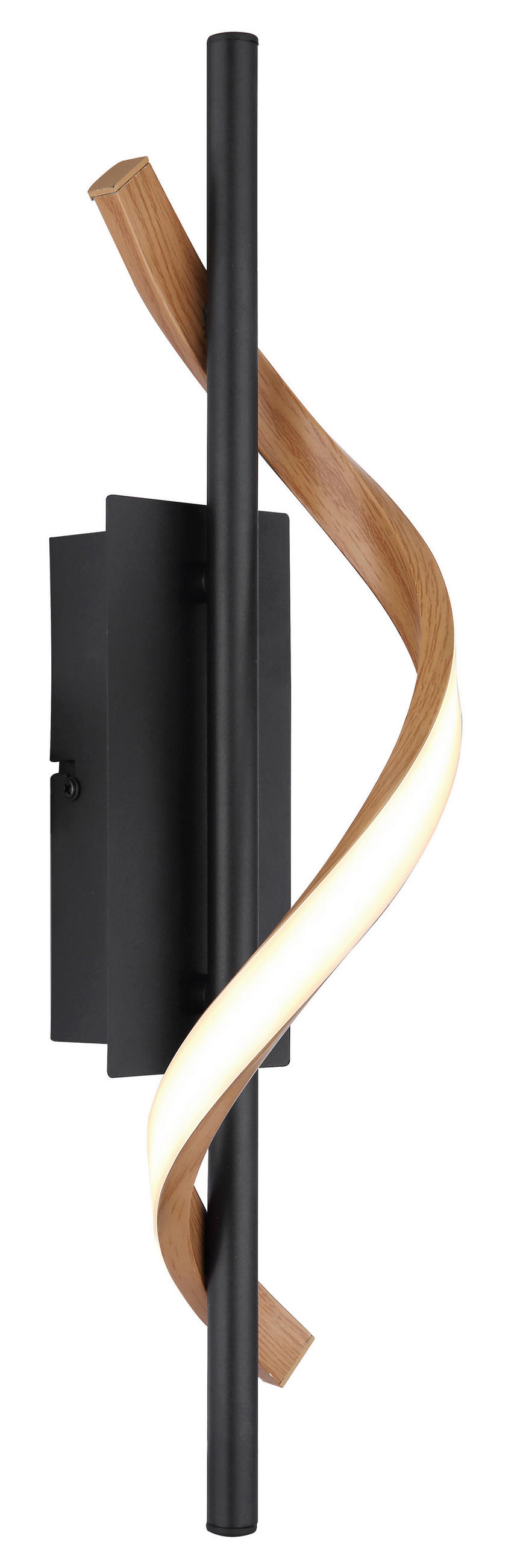 LED-WANDLEUCHTE 10/46,5 cm   - Schwarz/Braun, Design, Kunststoff/Metall (10/46,5cm) - Globo