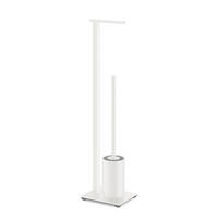 WC GARNITURA SA ČETKOM  crna  plastika  - bela/crna, Konvencionalno, metal/plastika (15/71,8/18cm) - Zack