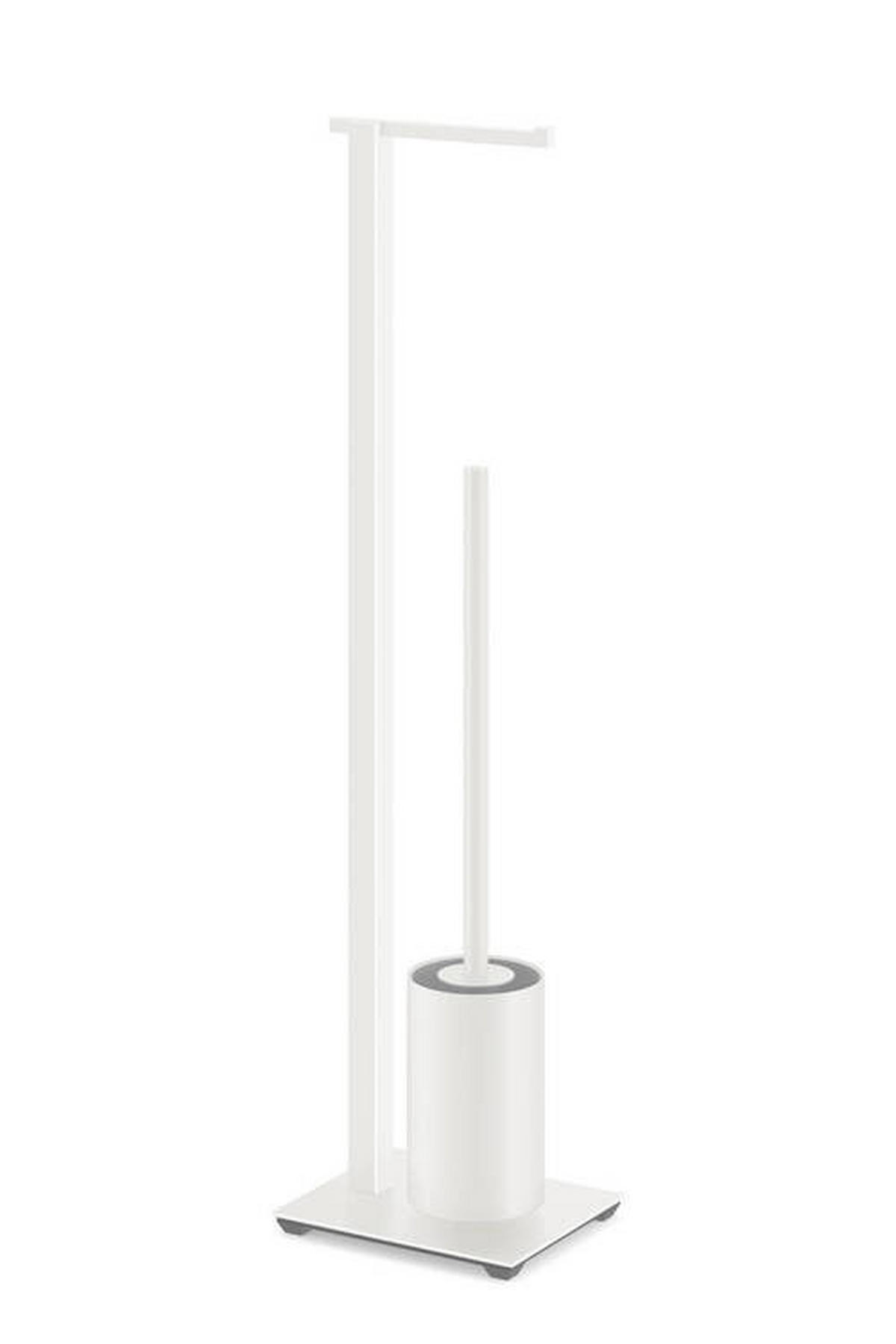 WC GARNITURA SA ČETKOM  crna  plastika  - bela/crna, Konvencionalno, metal/plastika (15/71,8/18cm) - Zack