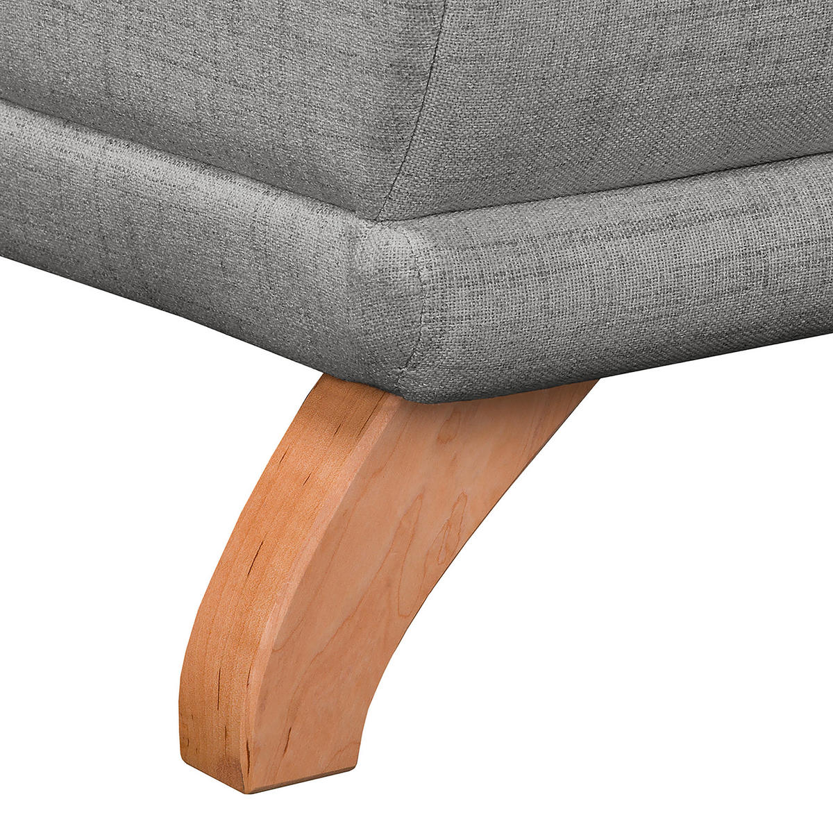 ECKSOFA Bella Grau Textilgeflecht  - Wengefarben/Grau, Design, Holz/Textil (257/174cm) - Livetastic