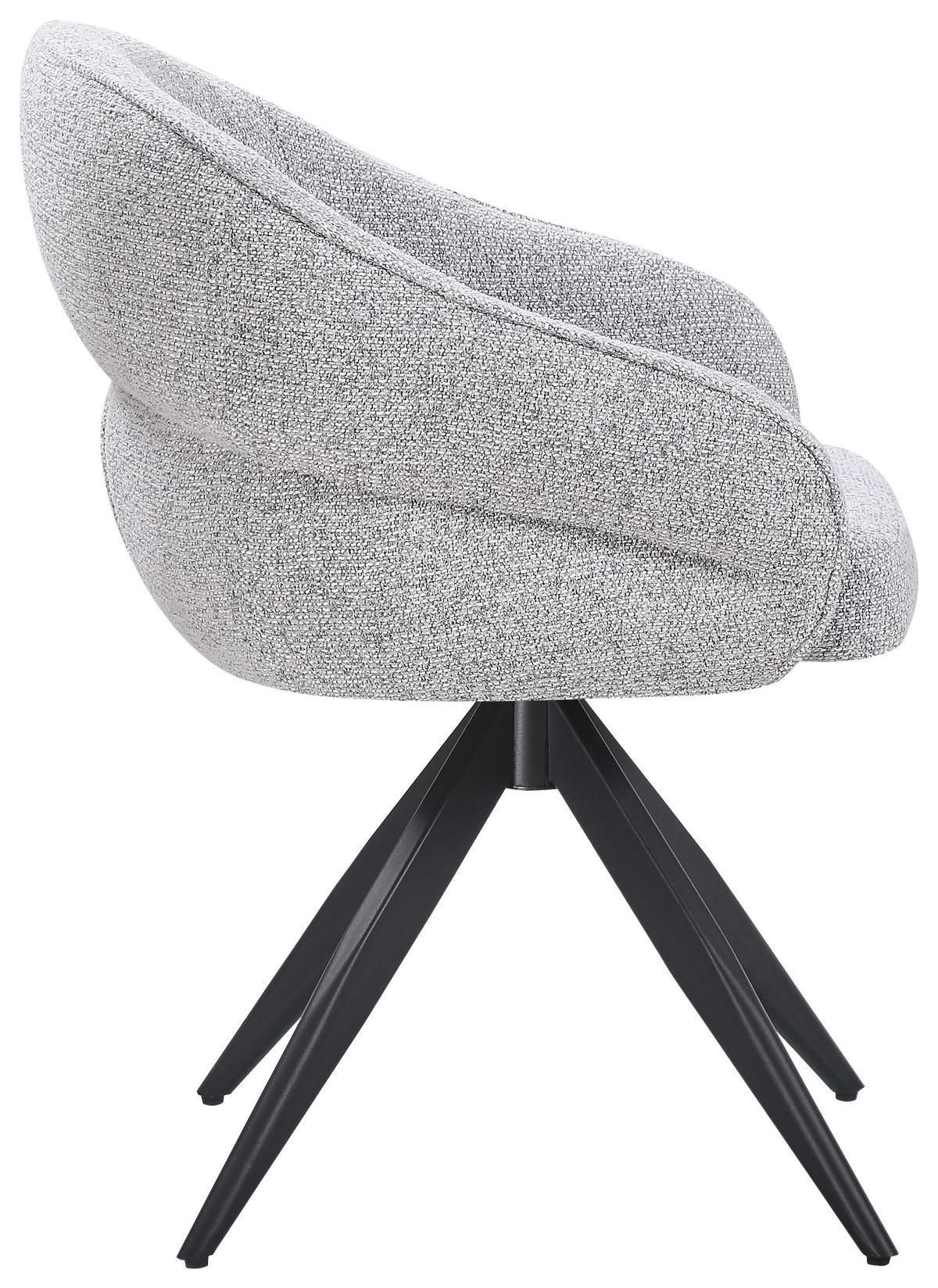 STOLICA S NASLONOM ZA RUKE  siva, crna  metal, tekstil      - siva/crna, Moderno, metal/tekstil (59/82/62cm) - Livetastic