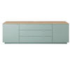 SIDEBOARD Lahore  in 240/77/44 cm  - Silberfarben/Weiß, MODERN, Holzwerkstoff/Metall (240/77/44cm) - Hom`in