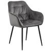 ŽIDLE S PODRUČKAMI, ocel, velur, černá, tmavě šedá - černá/tmavě šedá, Trend, kov/textil (58/83/55cm) - Livetastic
