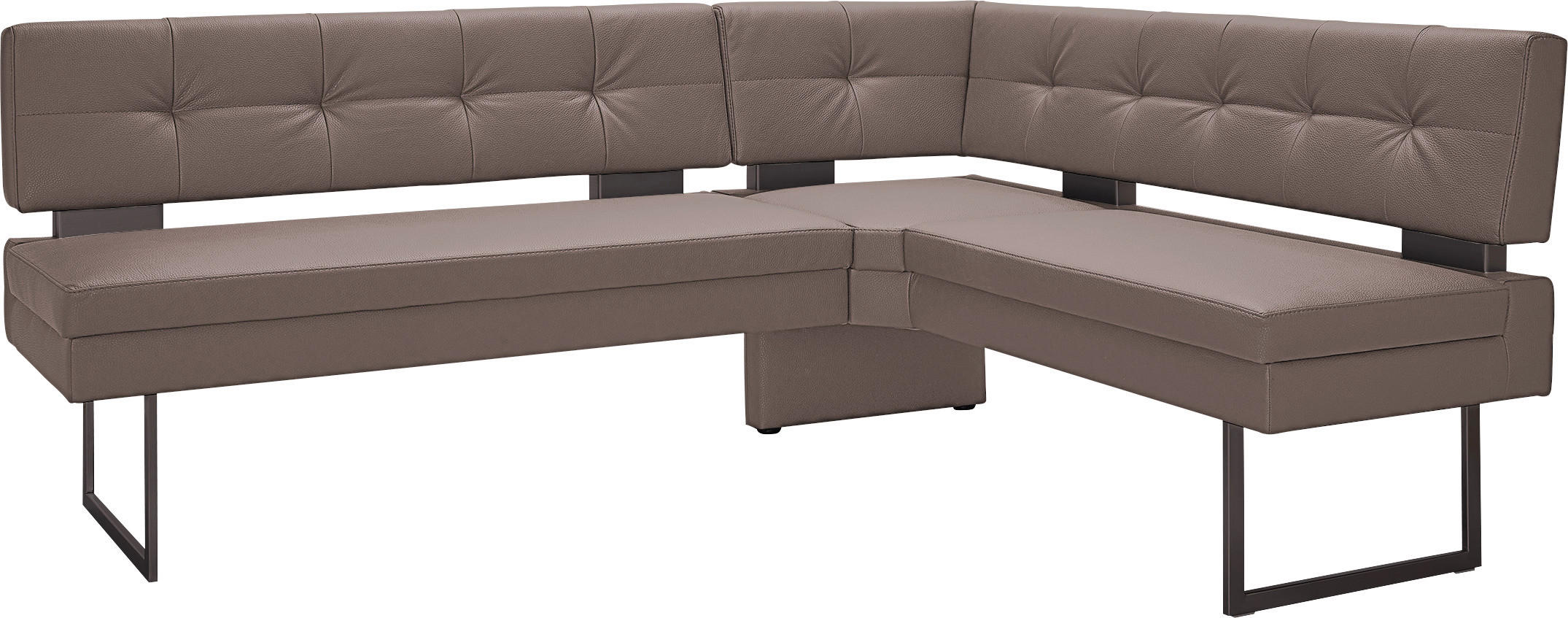 ECKBANK in Metall, Textil Braun - Schwarz/Braun, Design, Textil/Metall (200/158cm) - Dieter Knoll