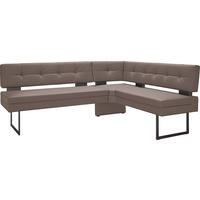 ECKBANK 200/158 cm Mikrofaser Braun   - Schwarz/Braun, Design, Textil/Metall (200/158cm) - Dieter Knoll