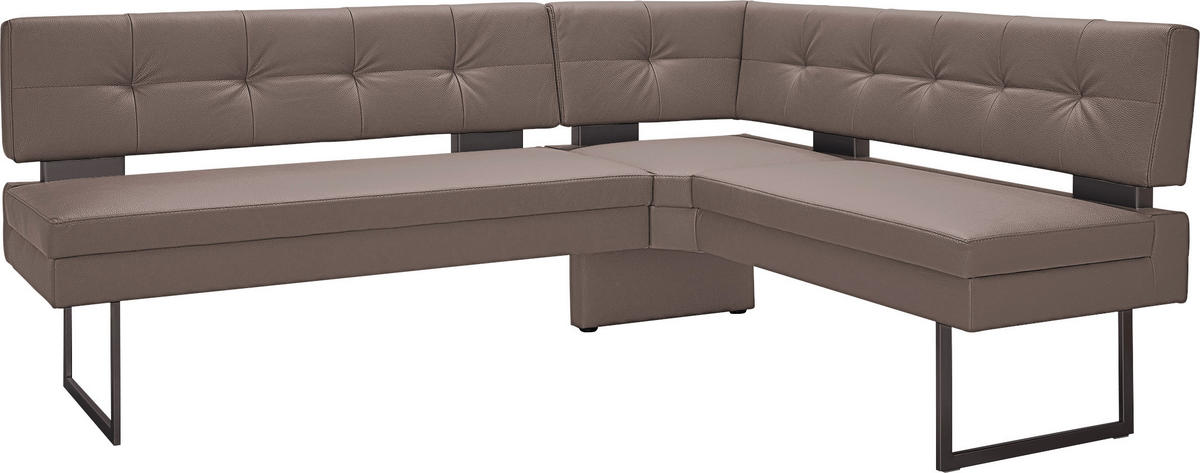 ECKBANK 200/158 cm Mikrofaser Braun   - Schwarz/Braun, Design, Textil/Metall (200/158cm) - Dieter Knoll