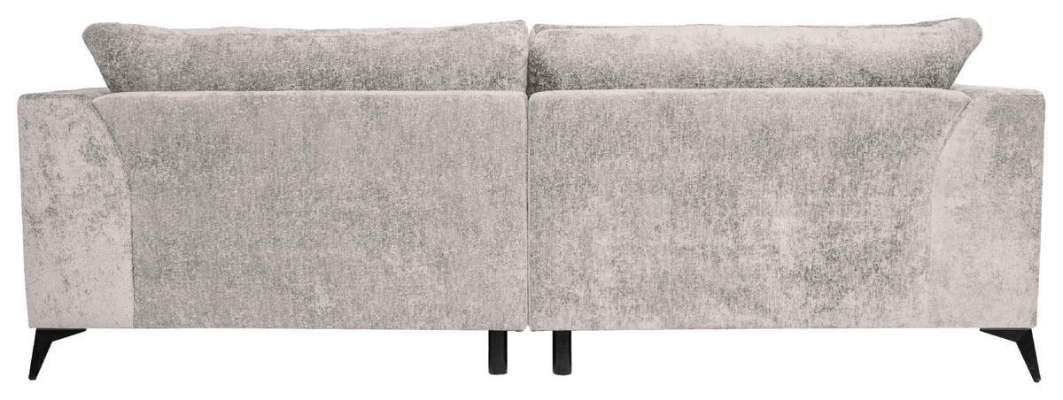 BIGSOFA Chenille Hellgrau  - Hellgrau/Schwarz, Design, Textil/Metall (250/90/120cm) - home24