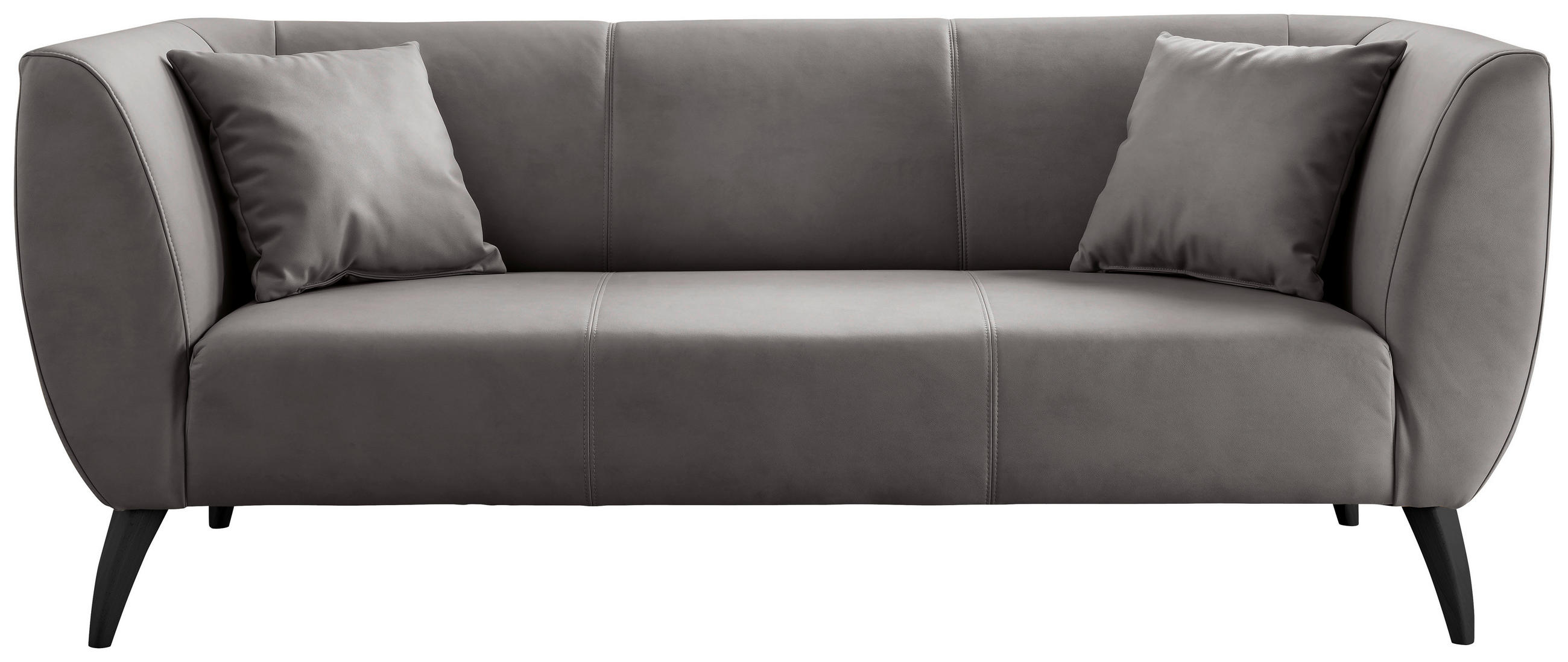 3-SITZER-SOFA in Lederlook Anthrazit  - Anthrazit/Schwarz, Modern, Holz/Textil (208/83/88cm) - Livetastic