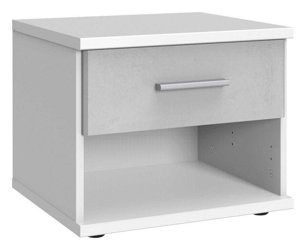 NACHTSCHRANK 46/38/40 cm  - Alufarben/Schwarz, KONVENTIONELL, Holzwerkstoff/Kunststoff (46/38/40cm) - Boxxx