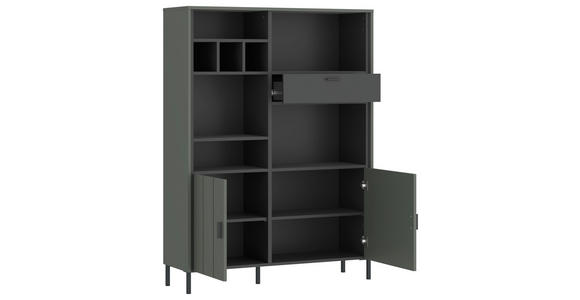 HIGHBOARD SHIRLEY in 112,1/156/40 cm - Schlammfarben/Anthrazit, Design, Holzwerkstoff/Kunststoff (112,1/156/40cm) - Carryhome