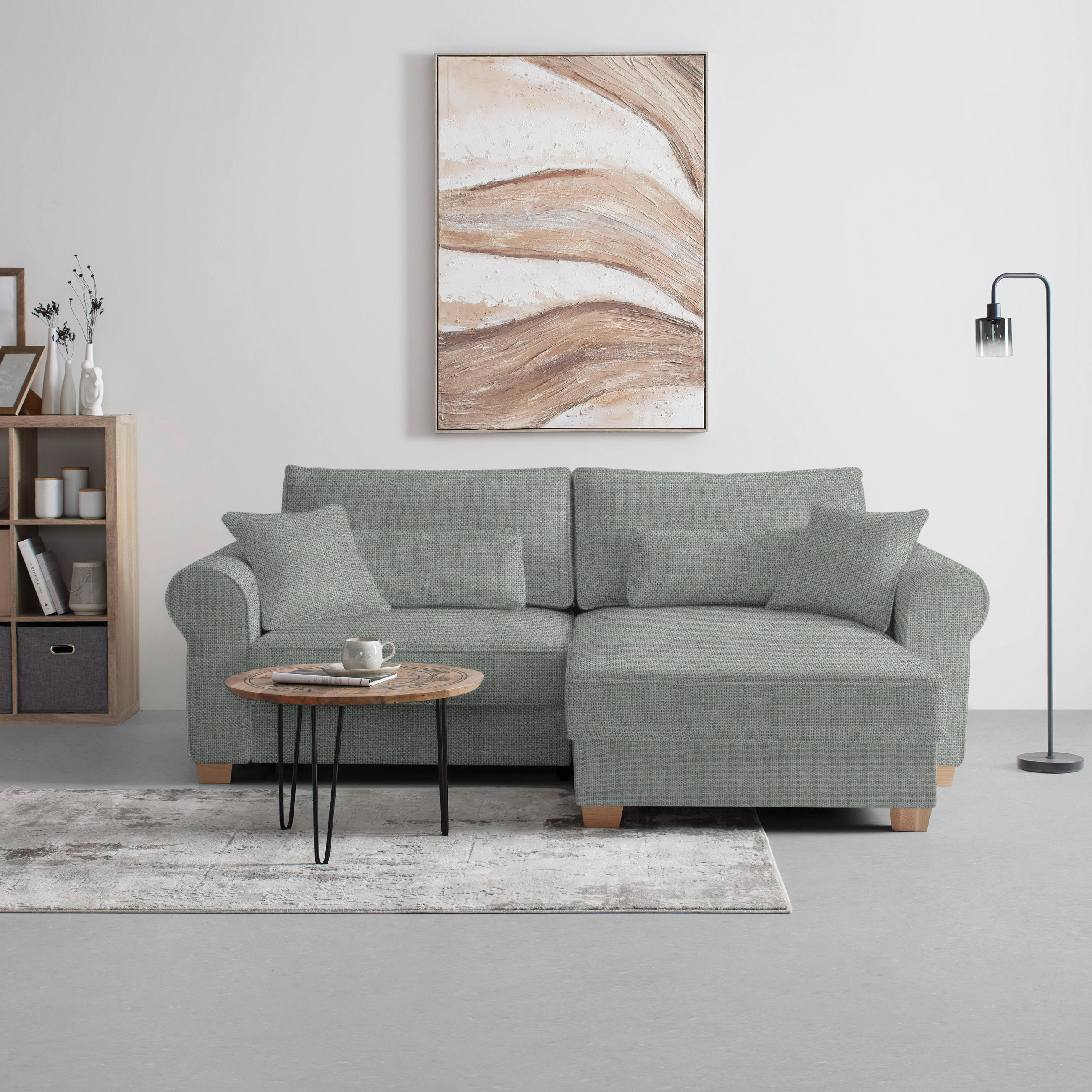 HÖRNSOFFA i grå  - grå, Modern, trämaterial/trä (255/185cm) - MID.YOU