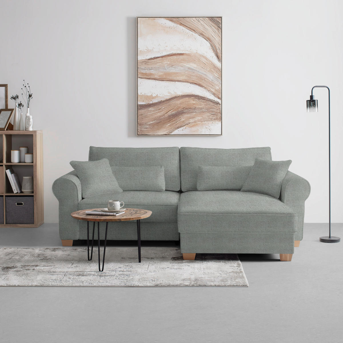 HÖRNSOFFA i grå  - grå, Modern, trämaterial/trä (255/185cm) - MID.YOU