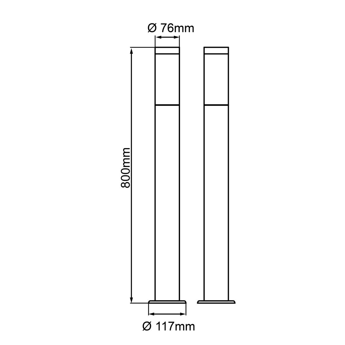 WEGELEUCHTE 7,5/81 cm   - Edelstahlfarben, KONVENTIONELL, Textil/Metall (7,5/81cm) - Brilliant
