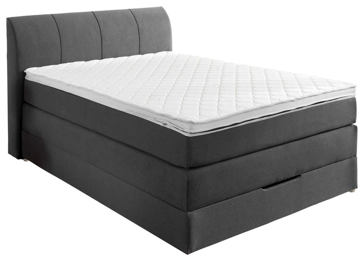 BOXSPRINGBETT 120/200 cm  in Anthrazit  - Anthrazit, KONVENTIONELL, Textil (120/200cm) - Carryhome
