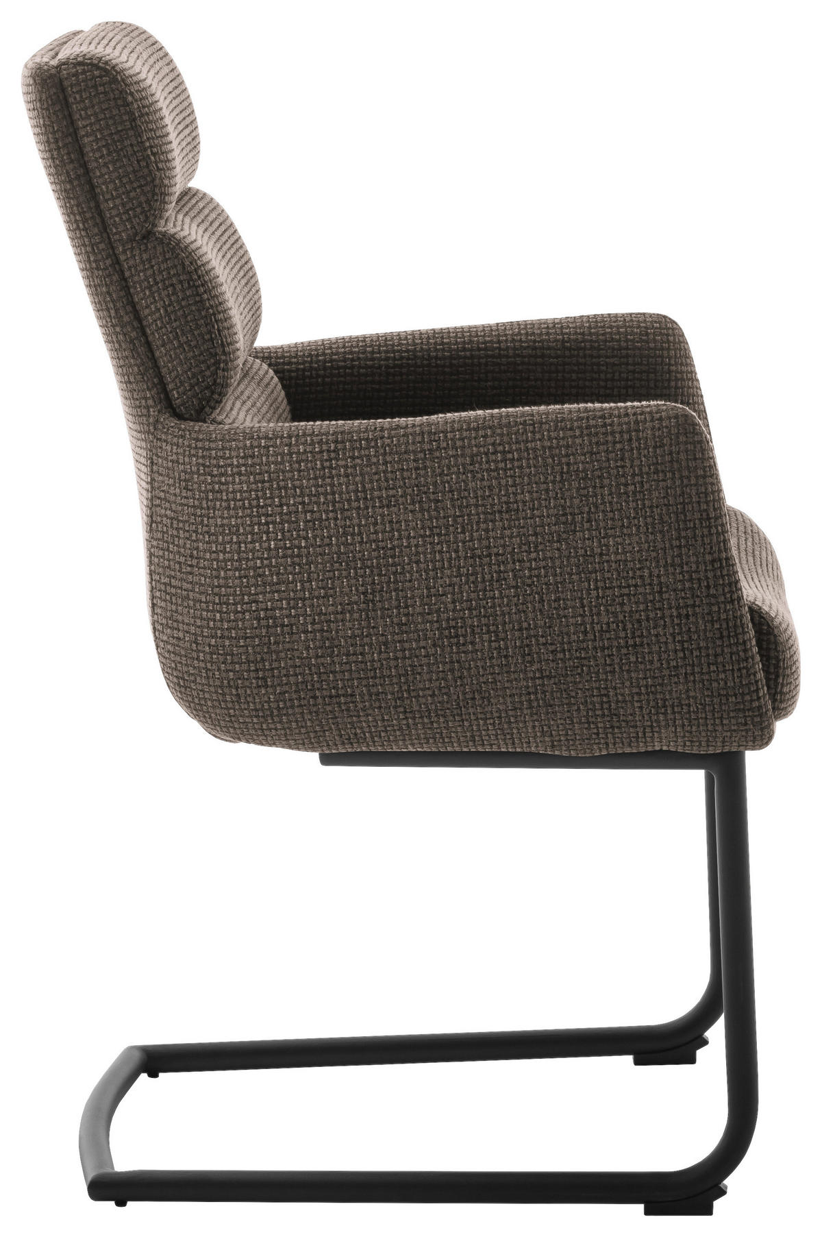 ARMLEHNSTUHL  in Stahl Webstoff  - Schwarz/Cappuccino, Design, Textil/Metall (61/90/64cm) - Dieter Knoll