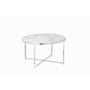 COUCHTISCH 80/80/45 cm rund Weiß, Chromfarben  - Chromfarben/Weiß, Design, Glas/Metall (80/80/45cm) - Livetastic