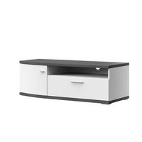 TV-ELEMENT - Weiß Hochglanz/Alufarben, Design, Holzwerkstoff/Kunststoff (121,3/40,5/50cm) - Xora