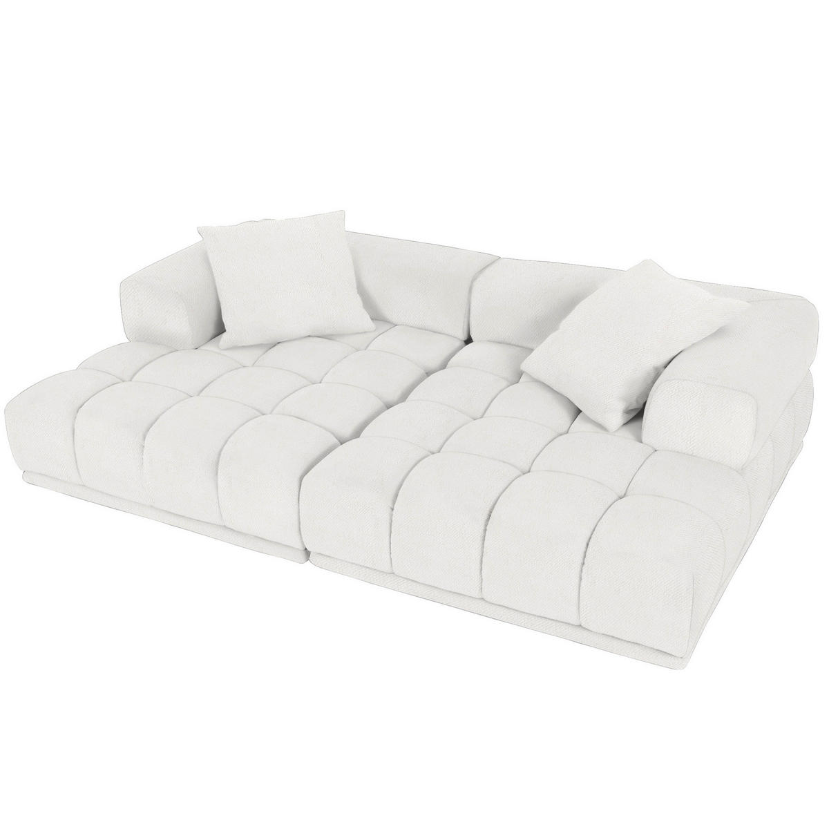 SOFAELEMENT in Plüsch Creme  - Creme/Schwarz, Konventionell, Kunststoff/Textil (125/66/155cm) - Carryhome