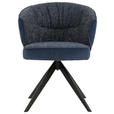 ARMLEHNSTUHL  in Eisen Webstoff, Mikrofaser  - Blau/Schwarz, Design, Textil/Metall (61/82,5/62,5cm) - Novel