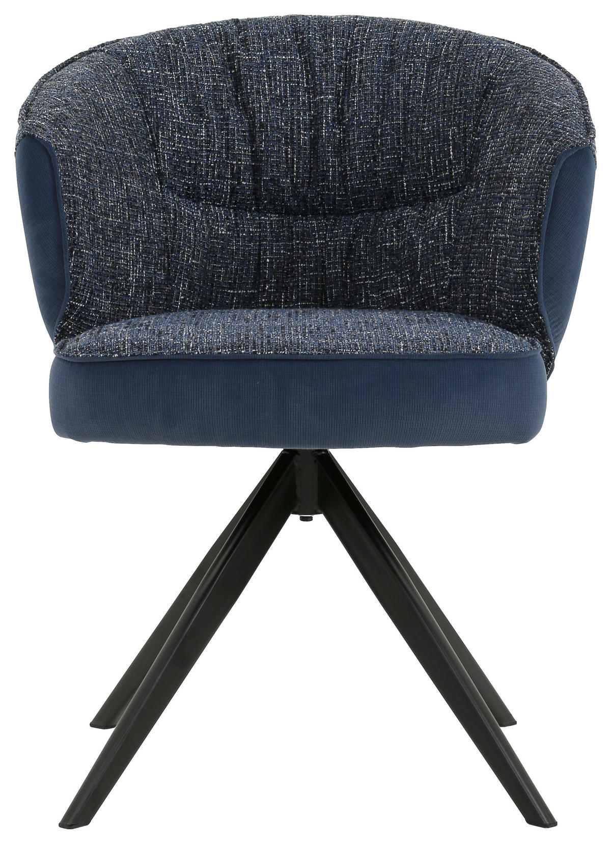 ARMLEHNSTUHL  in Eisen Webstoff, Mikrofaser  - Blau/Schwarz, Design, Textil/Metall (61/82,5/62,5cm) - Novel